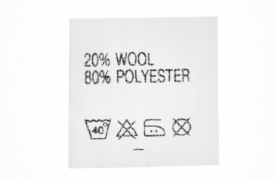 Состав и уход 20% wool 80% poliester - купить в Братске. Цена: 64.21 руб.