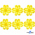 Кружево гипюр "Ромашка" 0575-1169, шир. 25 мм/уп.13,7 м, цвет 8208-жёлтый - купить в Братске. Цена: 289.76 руб.