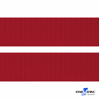 Красный- цв.171-Текстильная лента-стропа 550 гр/м2 ,100% пэ шир.30 мм (боб.50+/-1 м) - купить в Братске. Цена: 475.36 руб.