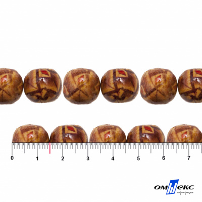 0133-Бусины деревянные "ОмТекс", 15 мм, упак.50+/-3шт - купить в Братске. Цена: 77 руб.