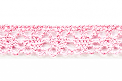 Тесьма кружевная 0621-1607, шир. 15 мм/уп. 20+/-1 м, цвет 096-розовый - купить в Братске. Цена: 302.42 руб.
