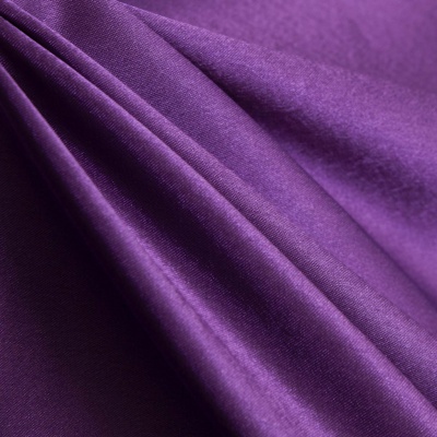 Поли креп-сатин 19-3536, 125 (+/-5) гр/м2, шир.150см, цвет фиолетовый - купить в Братске. Цена 155.57 руб.