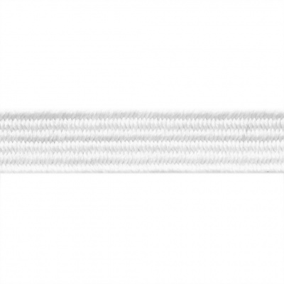 Резиновые нити с текстильным покрытием, шир. 6 мм ( упак.55 м/уп), цв.-белый - купить в Братске. Цена: 210.75 руб.