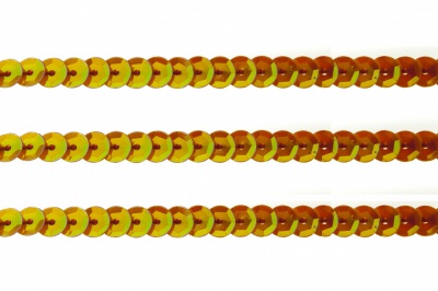 Пайетки "ОмТекс" на нитях, CREAM, 6 мм С / упак.73+/-1м, цв. 88 - оранжевый - купить в Братске. Цена: 300.55 руб.