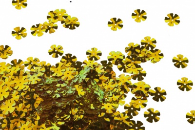 Пайетки "ОмТекс" россыпью,DOUBLE SIDED GOLD,цветок 14 мм/упак.50 гр, цв. 0460-золото - купить в Братске. Цена: 80.93 руб.