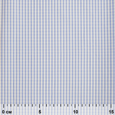 Ткань сорочечная Клетка Виши, 115 г/м2, 58% пэ,42% хл, шир.150 см, цв.2-голубой, (арт.111) - купить в Братске. Цена 306.69 руб.