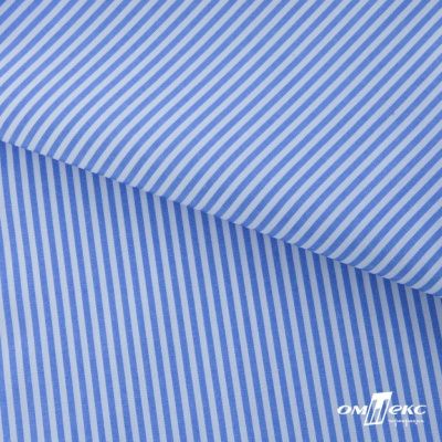Ткань сорочечная Полоска Кенди, 115 г/м2, 58% пэ,42% хл, шир.150 см, цв.2-голубой, (арт.110) - купить в Братске. Цена 306.69 руб.