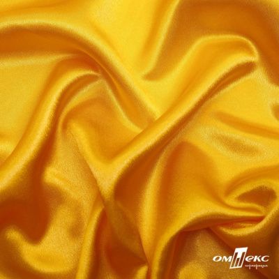 Поли креп-сатин 13-0859, 125 (+/-5) гр/м2, шир.150см, цвет жёлтый - купить в Братске. Цена 155.57 руб.
