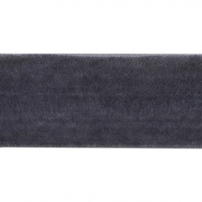 Лента бархатная нейлон, шир.25 мм, (упак. 45,7м), цв.189-т.серый - купить в Братске. Цена: 991.10 руб.