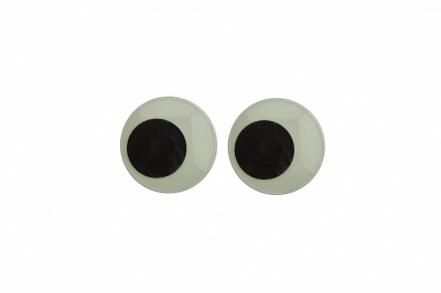Глазки для игрушек, круглые, с бегающими зрачками, 10 мм/упак.50+/-2 шт, цв. -черно-белые - купить в Братске. Цена: 35.20 руб.