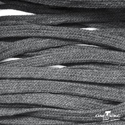 Шнур плетеный d-8 мм плоский, 70% хлопок 30% полиэстер, уп.85+/-1 м, цв.1027-серый - купить в Братске. Цена: 735 руб.
