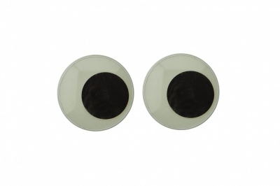 Глазки для игрушек, круглые, с бегающими зрачками, 24 мм/упак.50+/-2 шт, цв. -черно-белые - купить в Братске. Цена: 60.32 руб.