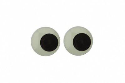 Глазки для игрушек, круглые, с бегающими зрачками, 15 мм/упак.50+/-2 шт, цв. -черно-белые - купить в Братске. Цена: 47.40 руб.