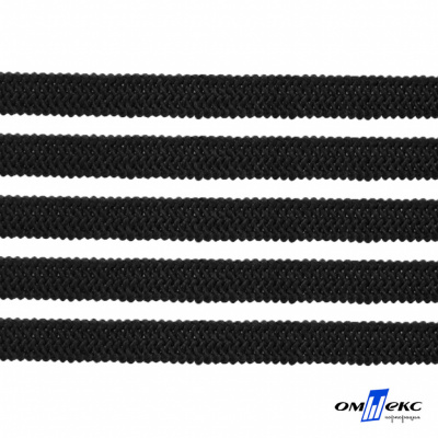 Лента эластичная вязанная (резинка) 4 мм (200+/-1 м) 400 гр/м2 черная бобина "ОМТЕКС" - купить в Братске. Цена: 1.78 руб.