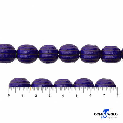 0309-Бусины деревянные "ОмТекс", 16 мм, упак.50+/-3шт, цв.018-фиолет - купить в Братске. Цена: 62.22 руб.
