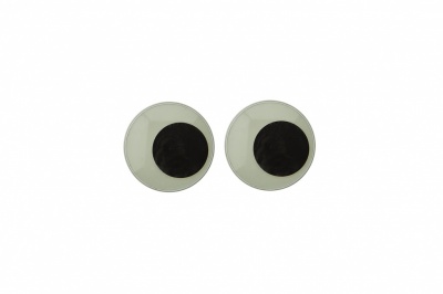 Глазки для игрушек, круглые, с бегающими зрачками, 8 мм/упак.50+/-2 шт, цв. -черно-белые - купить в Братске. Цена: 15.88 руб.