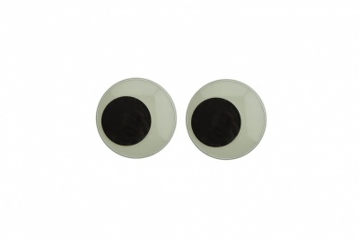 Глазки для игрушек, круглые, с бегающими зрачками, 12 мм/упак.50+/-2 шт, цв. -черно-белые - купить в Братске. Цена: 38.32 руб.