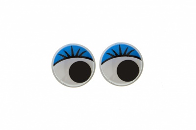Глазки для игрушек, круглые, с бегающими зрачками, 8 мм/упак.50+/-2 шт, цв. -синий - купить в Братске. Цена: 59.05 руб.