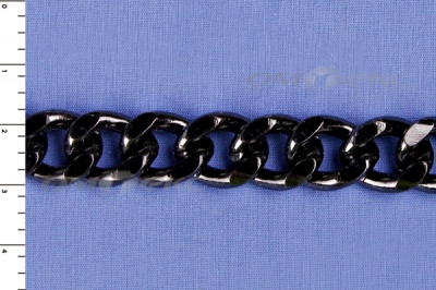 Цепь металл декоративная №9 (13,5*16,5) черная (10+/-1 м)  - купить в Братске. Цена: 808.92 руб.