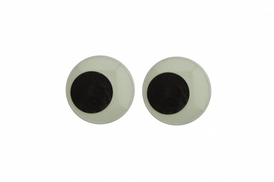 Глазки для игрушек, круглые, с бегающими зрачками, 18 мм/упак.50+/-2 шт, цв. -черно-белые - купить в Братске. Цена: 41.81 руб.
