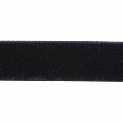 Лента бархатная нейлон, шир.12 мм, (упак. 45,7м), цв.03-черный - купить в Братске. Цена: 448.27 руб.
