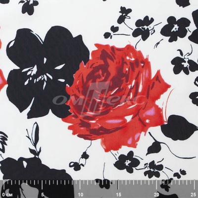 Плательная ткань "Фламенко" 22.1, 80 гр/м2, шир.150 см, принт растительный - купить в Братске. Цена 239.03 руб.