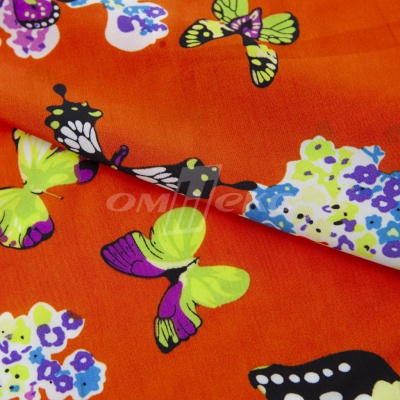 Плательная ткань "Софи" 7.1, 75 гр/м2, шир.150 см, принт бабочки - купить в Братске. Цена 241.49 руб.