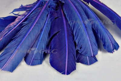 Декоративный Пучок из перьев, перо 23см/синий - купить в Братске. Цена: 12.34 руб.